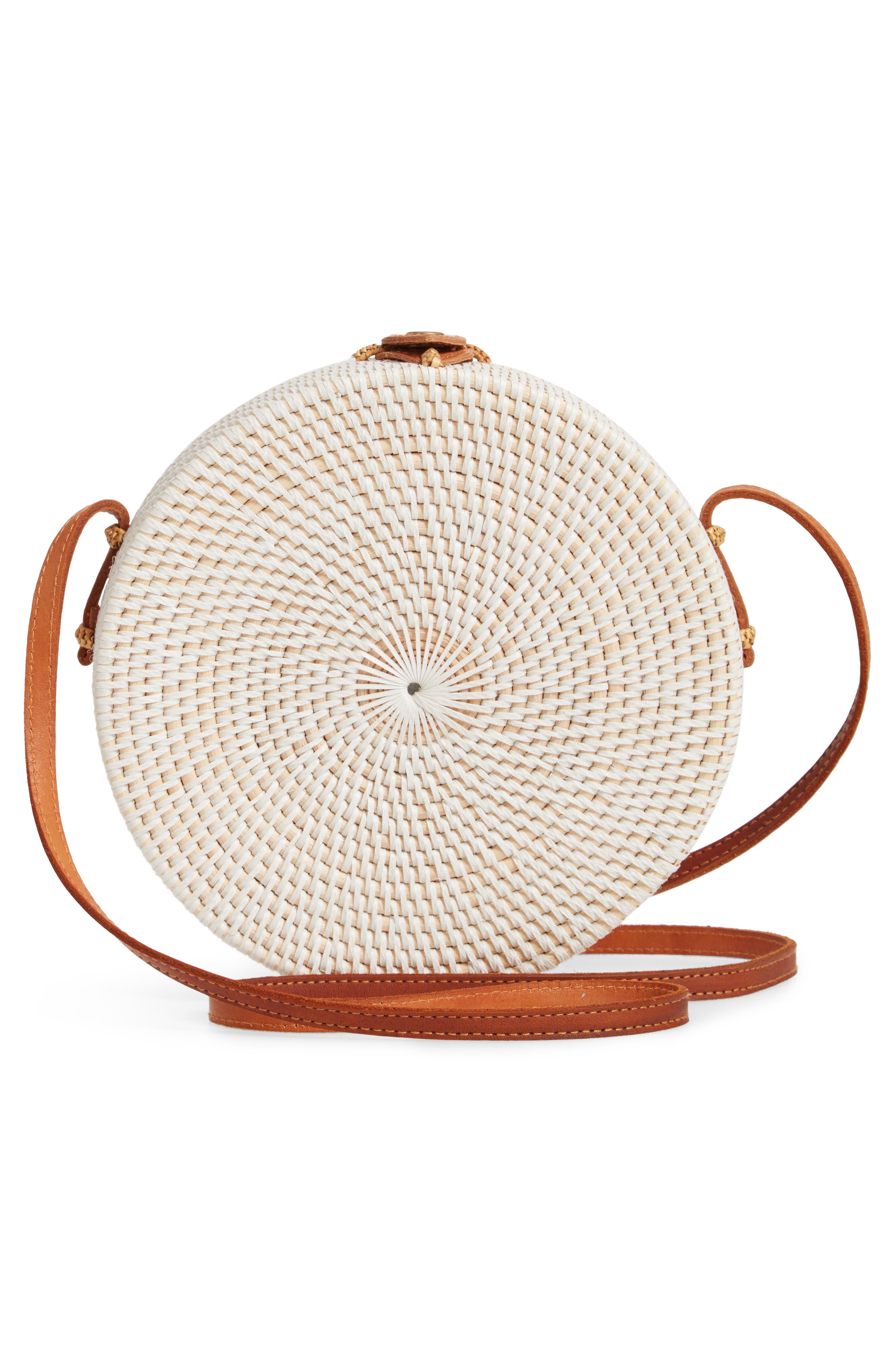 Woven Rattan Canteen Bag, Alternate, color, WHITE