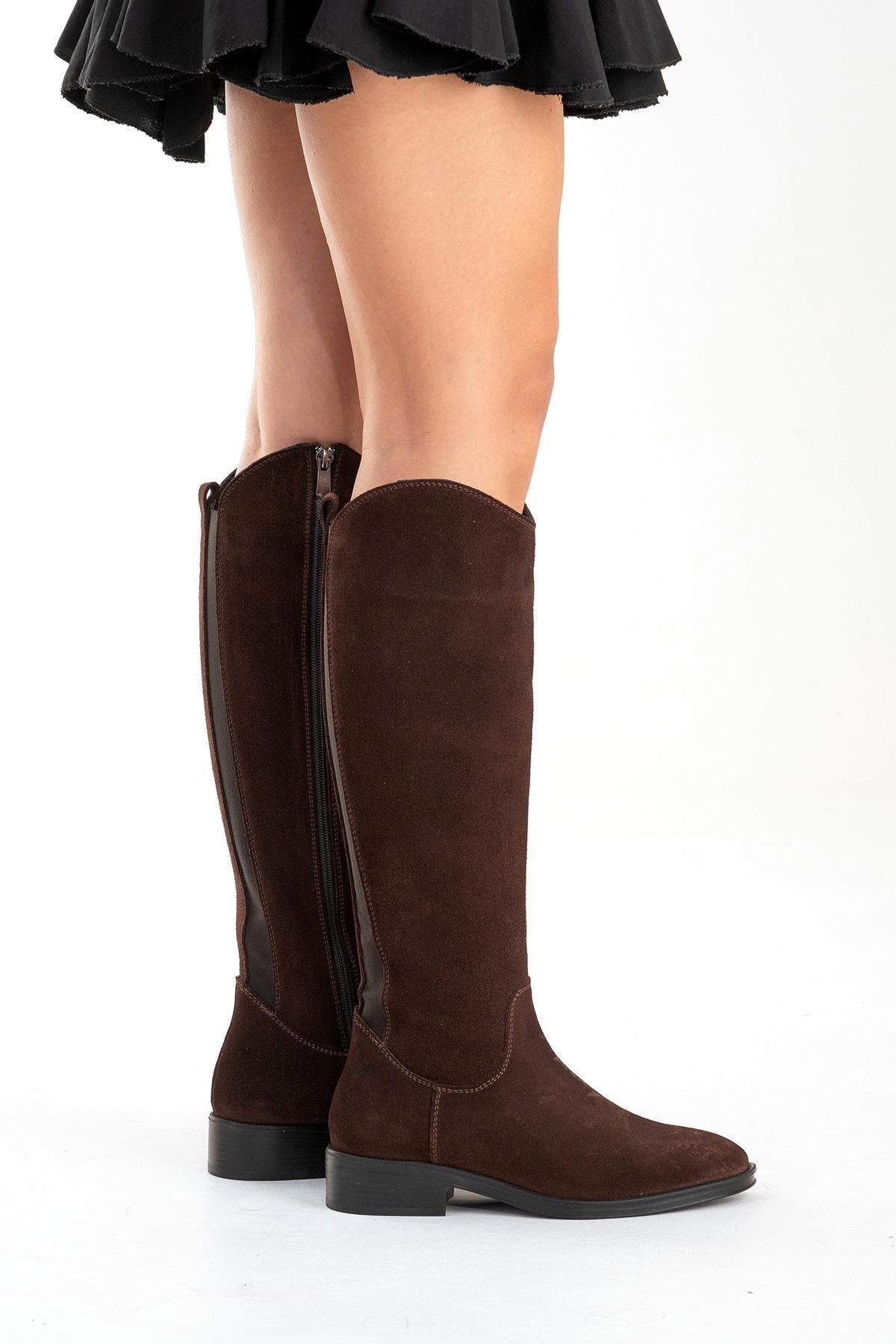 Forever & Always Shoes Ruiz Leather Knee High Boot, Alternate, color, Brown Suede