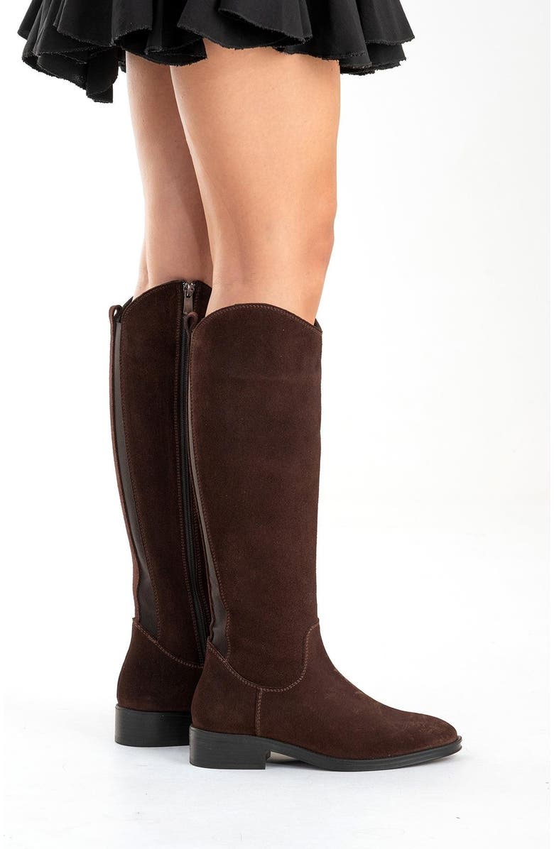 Forever & Always Shoes Ruiz Leather Knee High Boot, Alternate, color, Brown Suede