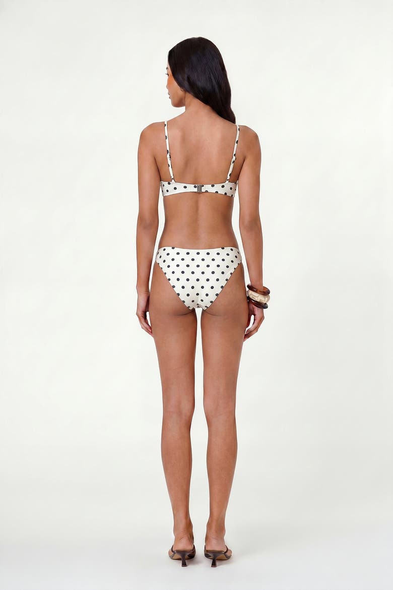 Deniz Underwire Bikini Top, Alternate, color, Ivory / Black Polka Dot