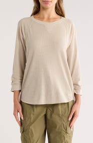 DKNY Slub Waffle High-Low T-Shirt