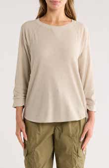 DKNY Slub Waffle High-Low T-Shirt