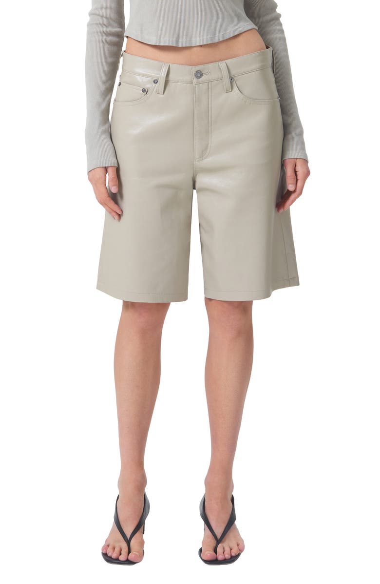 AGOLDE Low Rise Recycled Leather Shorts, Main, color, 