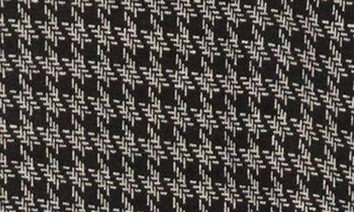 Max Studio Houndstooth Funnel Neck Long Sleeve Top In Black/crm Hashtag Houndstooth