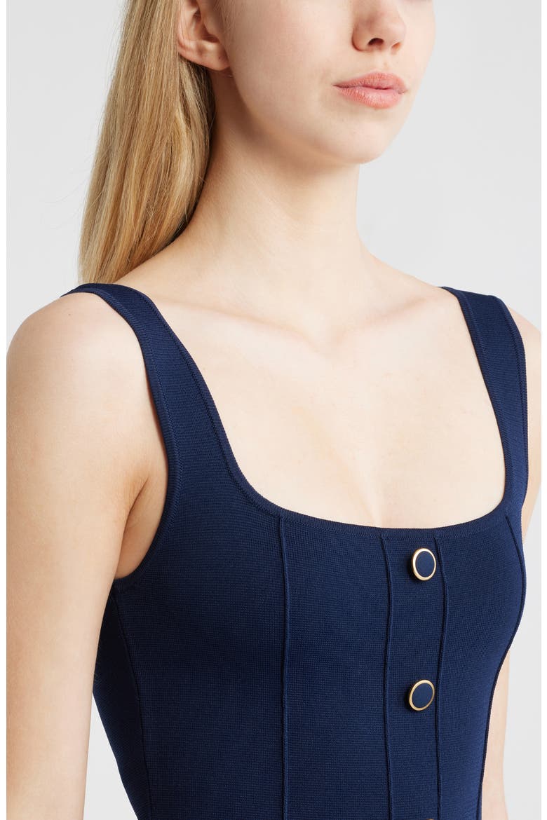 Mixed Media Midi Dress, Alternate, color, NAVY