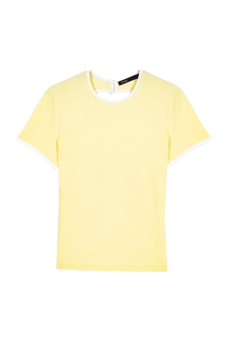 Round back cut-out sweater, Alternate, color, Pale yellow
