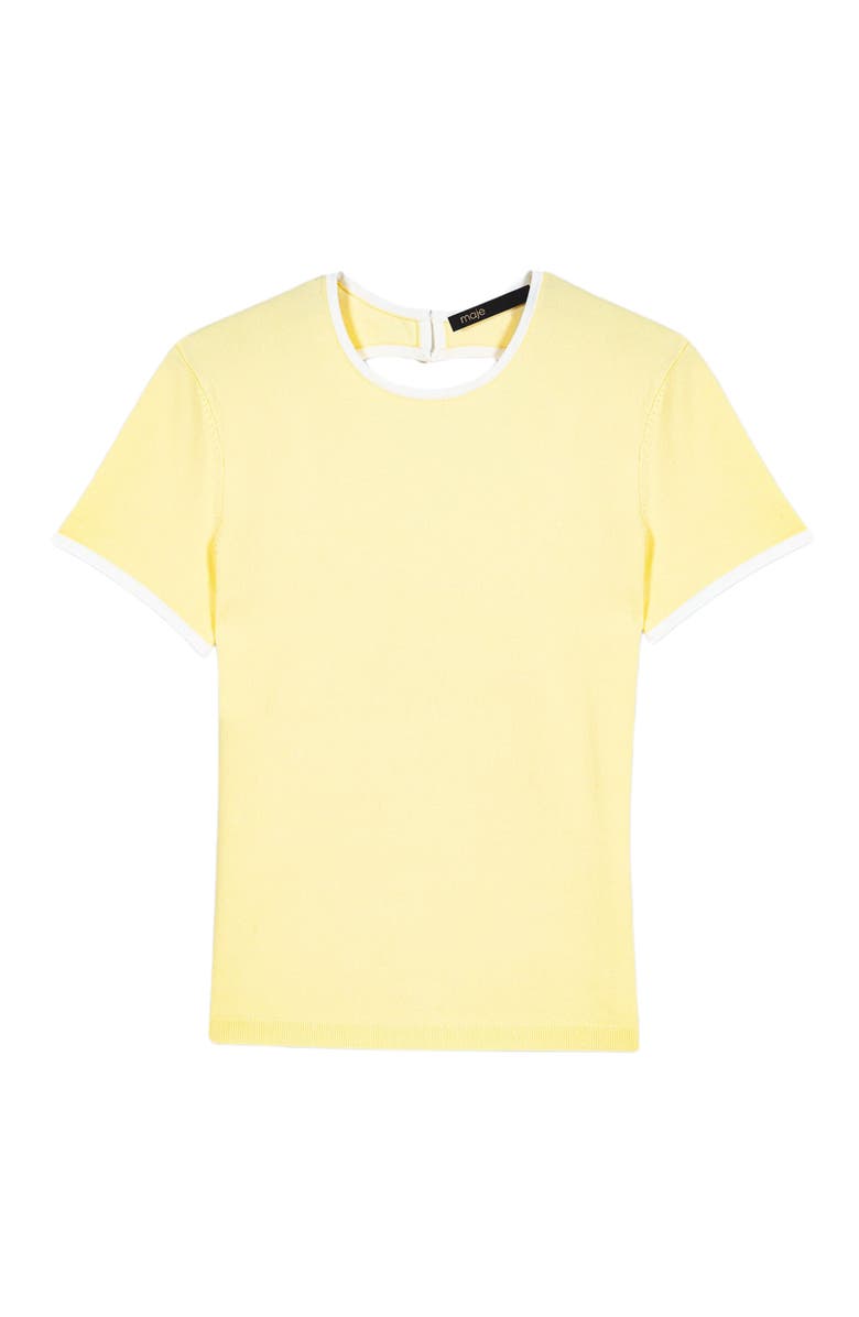 maje Round back cut-out sweater, Alternate, color, Pale Yellow