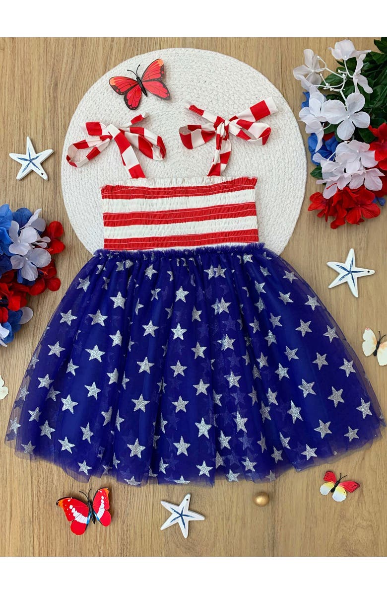 Mia Belle Girls Girls Twinkling Stars Smocked Tutu Dress, Alternate, color, 