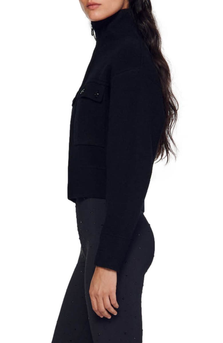 SANDRO Yasmine Knit Zip Jacket, Alternate, color, 