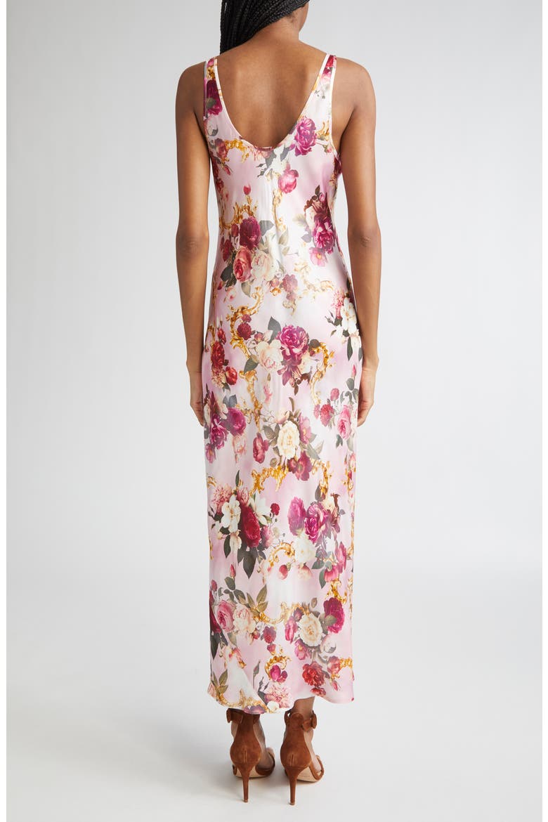 Akiya Floral Satin Maxi Dress, Alternate, color, PINK MULTI ROCOCO