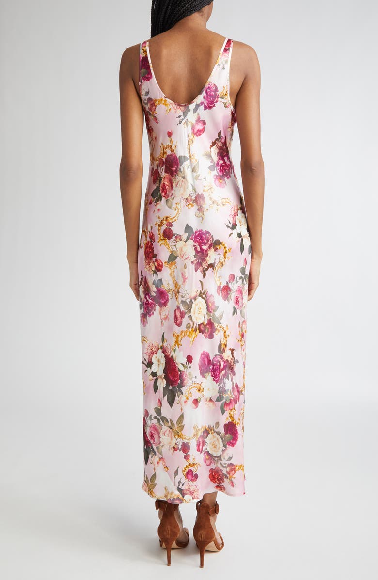 L'AGENCE Akiya Floral Satin Maxi Dress, Alternate, color,