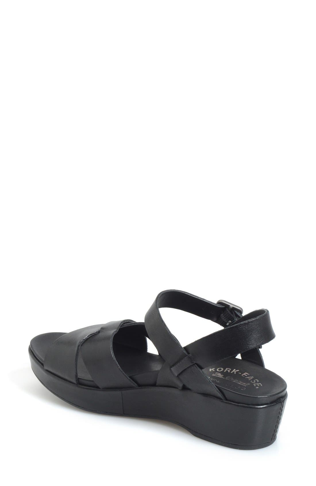Kork-Ease<sup>®</sup> 'Myrna 2.0' Cork Wedge Sandal, Alternate, color, Black Leather
