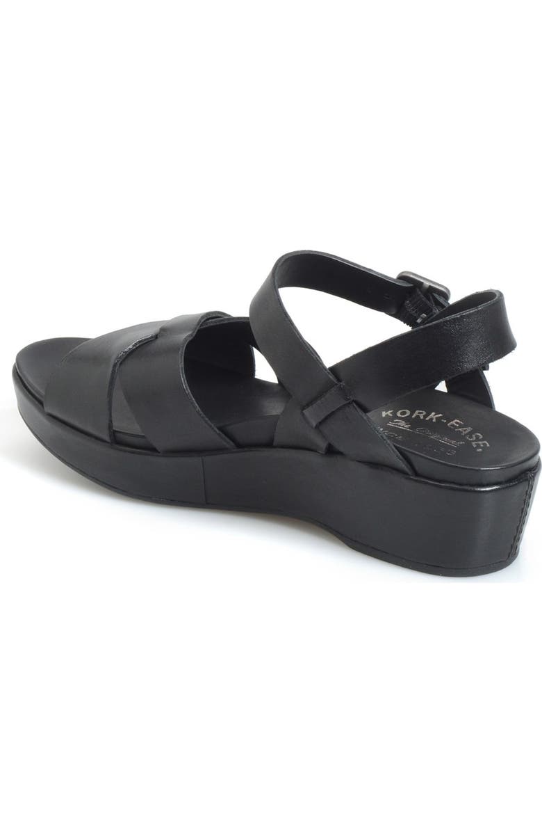 Kork-Ease<sup>®</sup> 'Myrna 2.0' Cork Wedge Sandal, Alternate, color, Black Leather