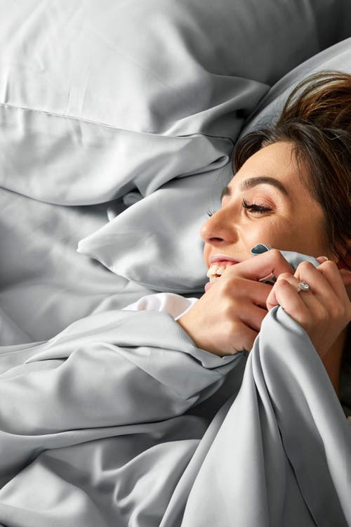 Bedvoyage Luxury 100% Viscose Cooling Bed Sheet Set In Stone