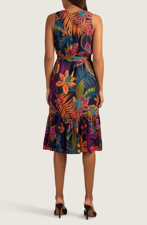 TRINA TURK TRINA TURK UNDERWATER SLEEVELESS A-LINE MIDI DRESS