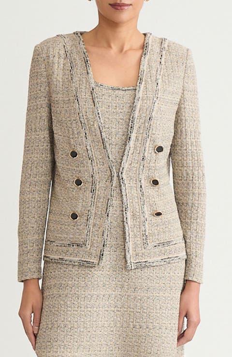 x Tanya Foster Shimmer Tweed Knit Jacket