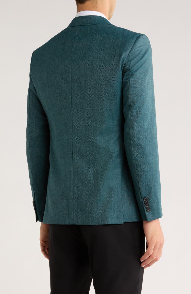 John Varvatos Star USA Chevron Virgin Wool Two-Button Sport Coat, Alternate, color, Green