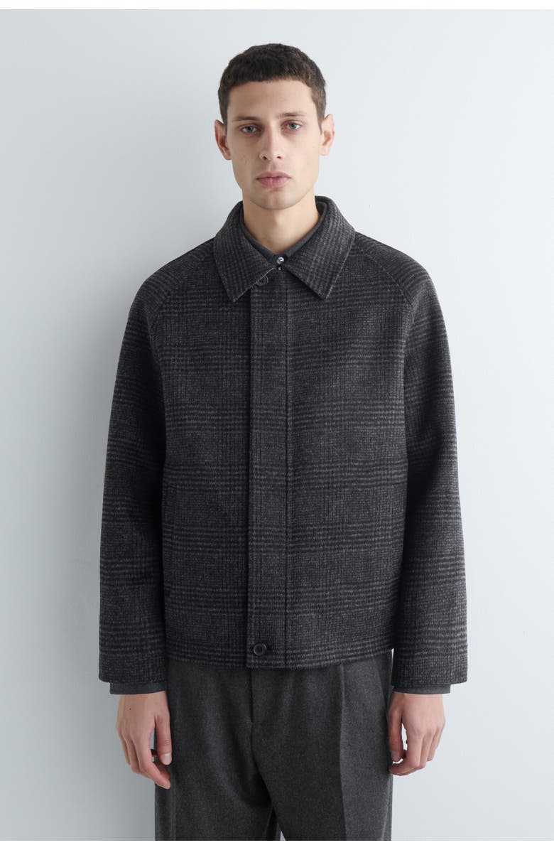 COS Reversible Checked / Herringbone Wool Sports Jacket, Alternate, color, Gray / Checked