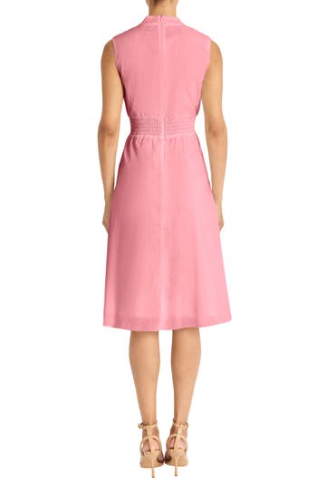 Maggy London Sleeveless Shirred Midi Dress In Rapture Rose