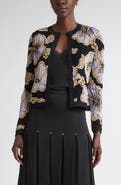 ST. JOHN Floral Jacquard Cardigan