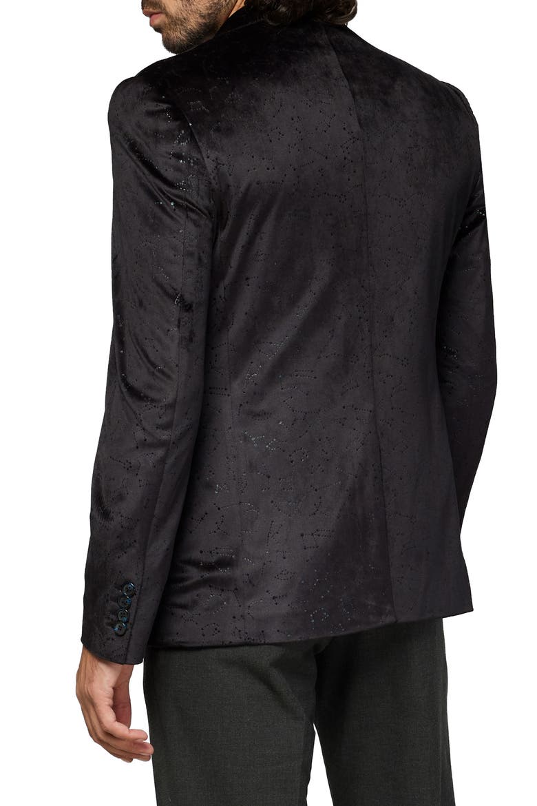 Deluxe Outer Space Velvet Sport Coat with Astronaut Pin, Alternate, color, BLACK