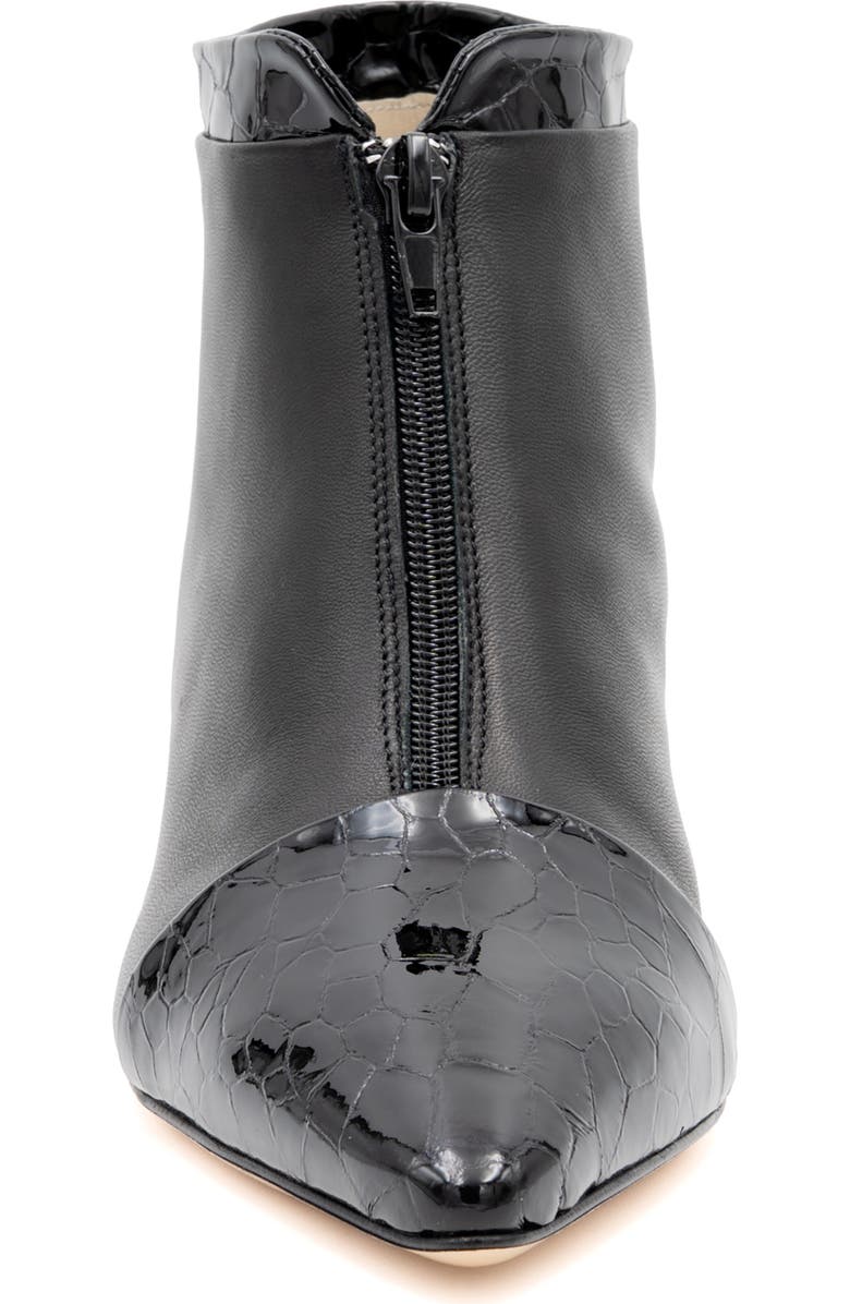 Amalfi by Rangoni Petronio Pointed Cap Toe Bootie, Alternate, color, Black Parmsoft Black Coretta