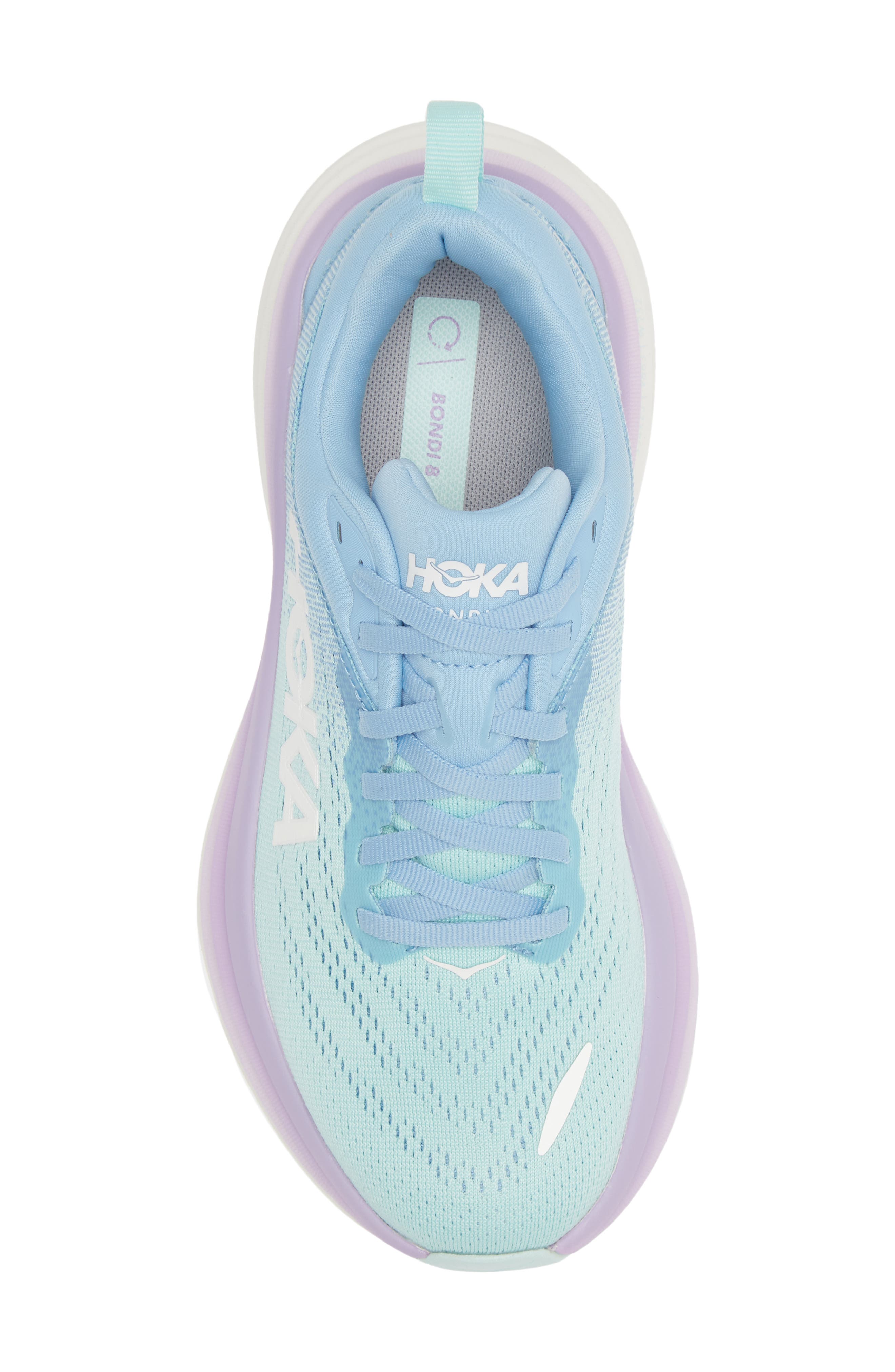 Bondi 8 Running Shoe, Alternate, color, AIRY BLUE / SUNLIT OCEAN