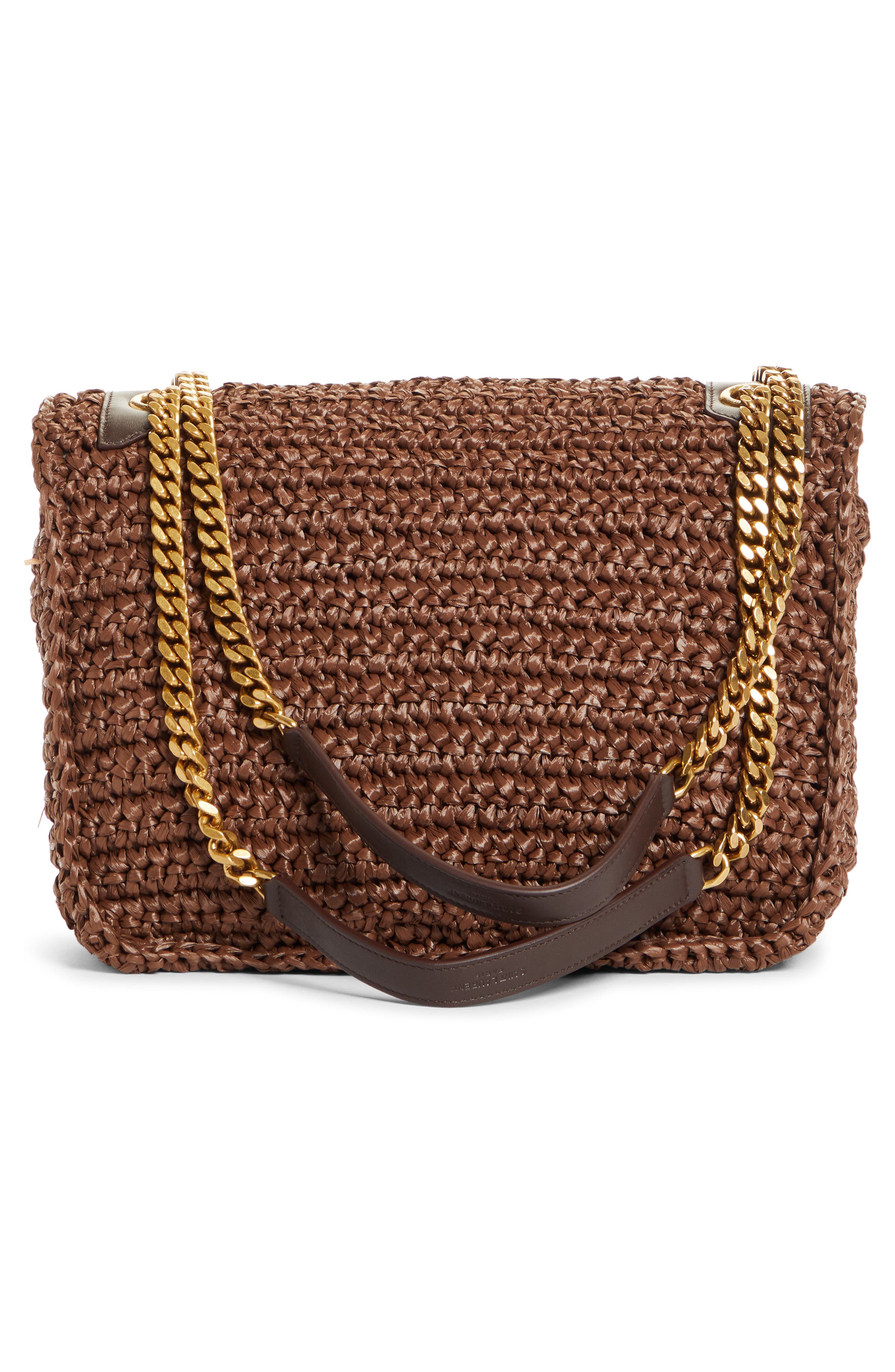 Saint Laurent Medium Niki Raffia Shoulder Bag, Alternate, color, 