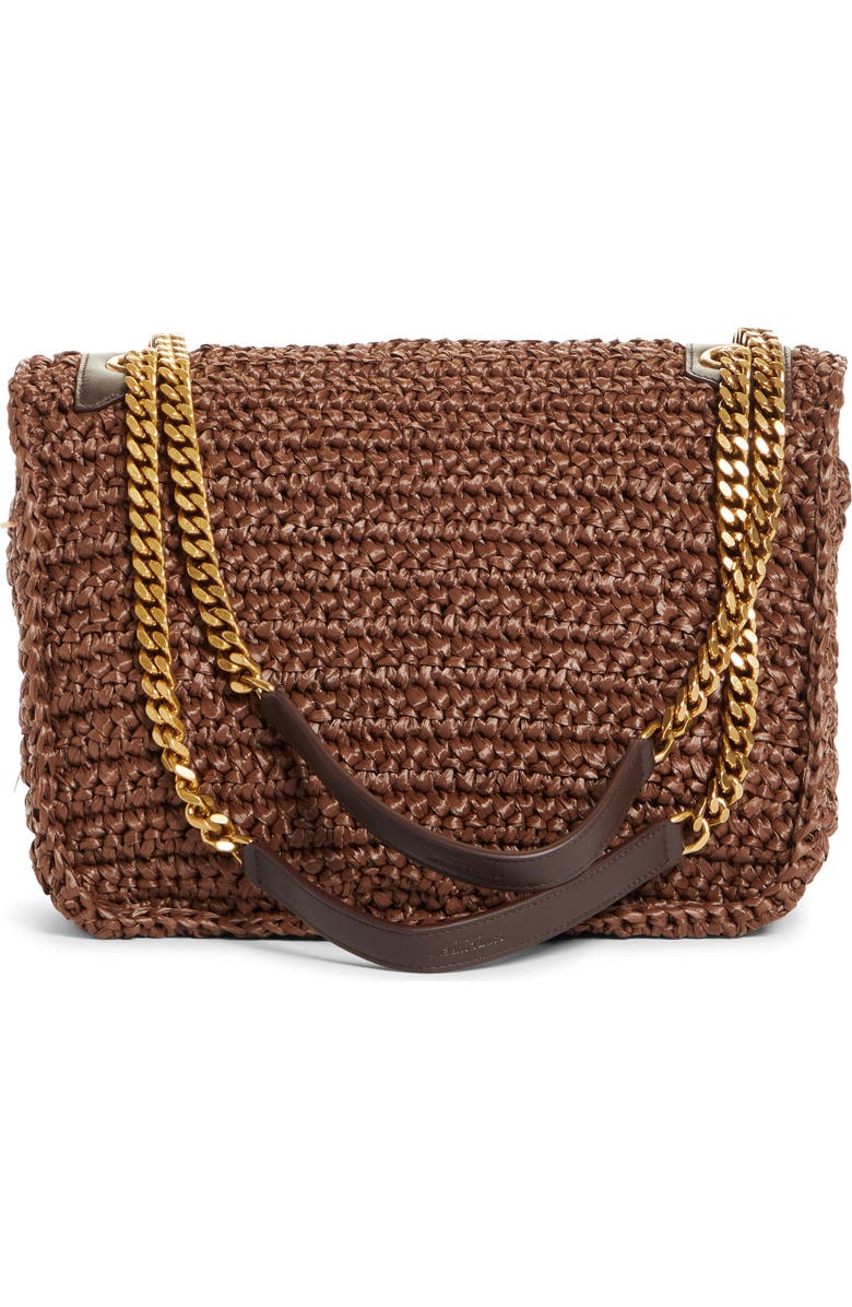 Saint Laurent Medium Niki Raffia Shoulder Bag, Alternate, color,