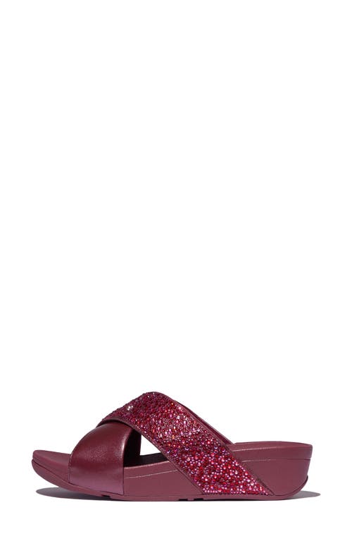 Fitflop Lulu Crystal Embellished Slide Sandal In Luxe Plum