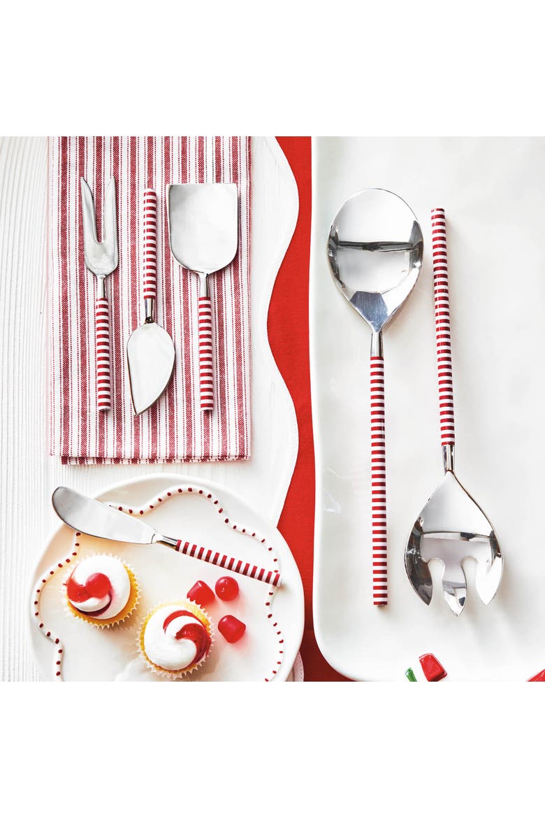 Candy Stripe Cheese Spreader Knife - Festive Serving Utensil, Alternate, color, Red