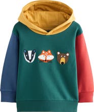 NEXT Kids' Colorblock Woodland Creatures Hoodie