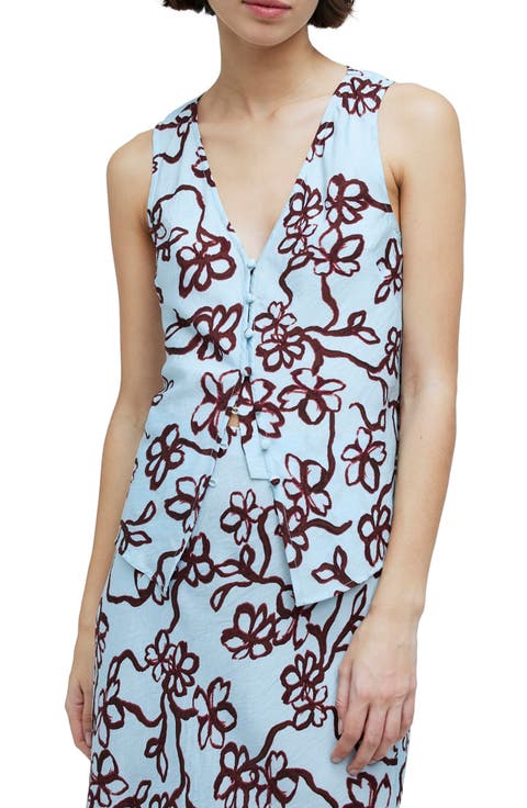 Floral Cutaway Vest Top