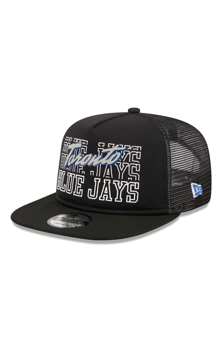 New Era Men's New Era Black Toronto Blue Jays  Street Team A-Frame Trucker 9FIFTY Snapback Hat, Alternate, color, 