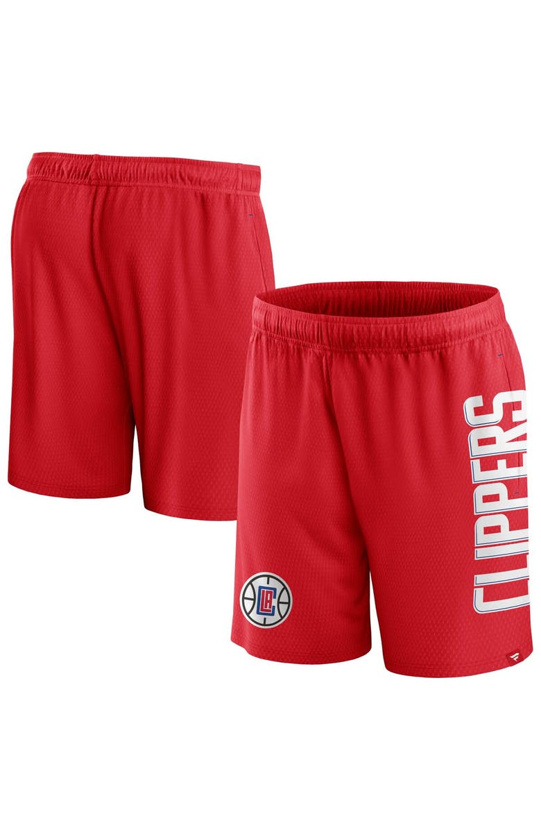 FANATICS Men's Fanatics Branded Red LA Clippers Post Up Mesh Shorts, Main, color, Red