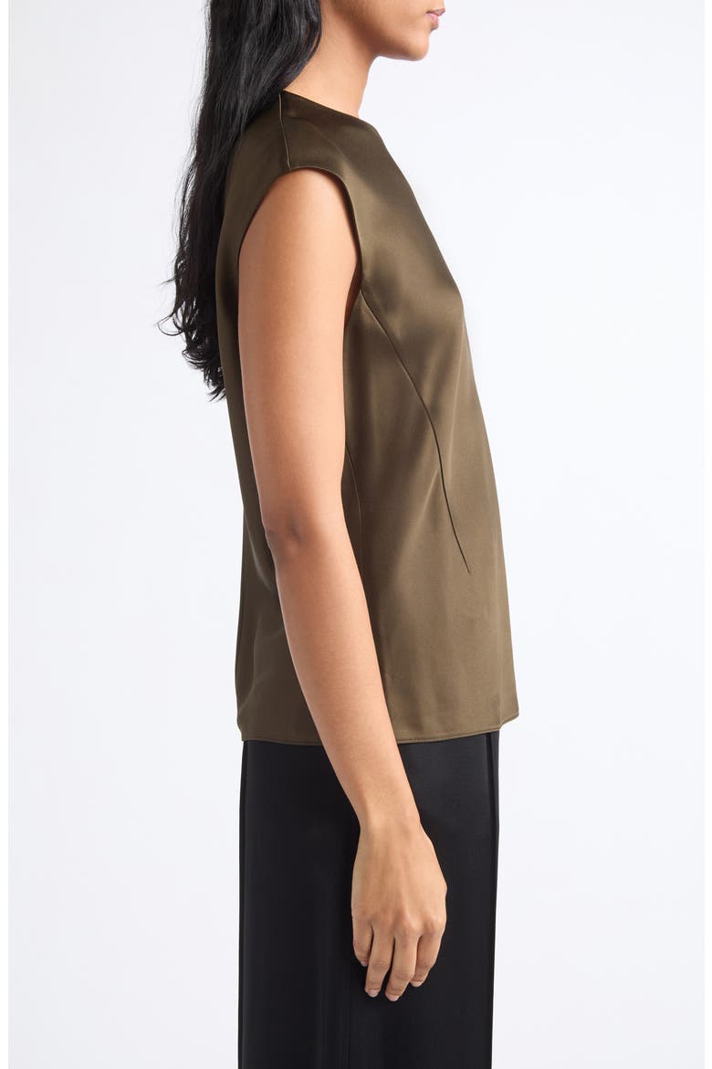 Cap Sleeve Satin Top, Alternate, color, CYPRESS