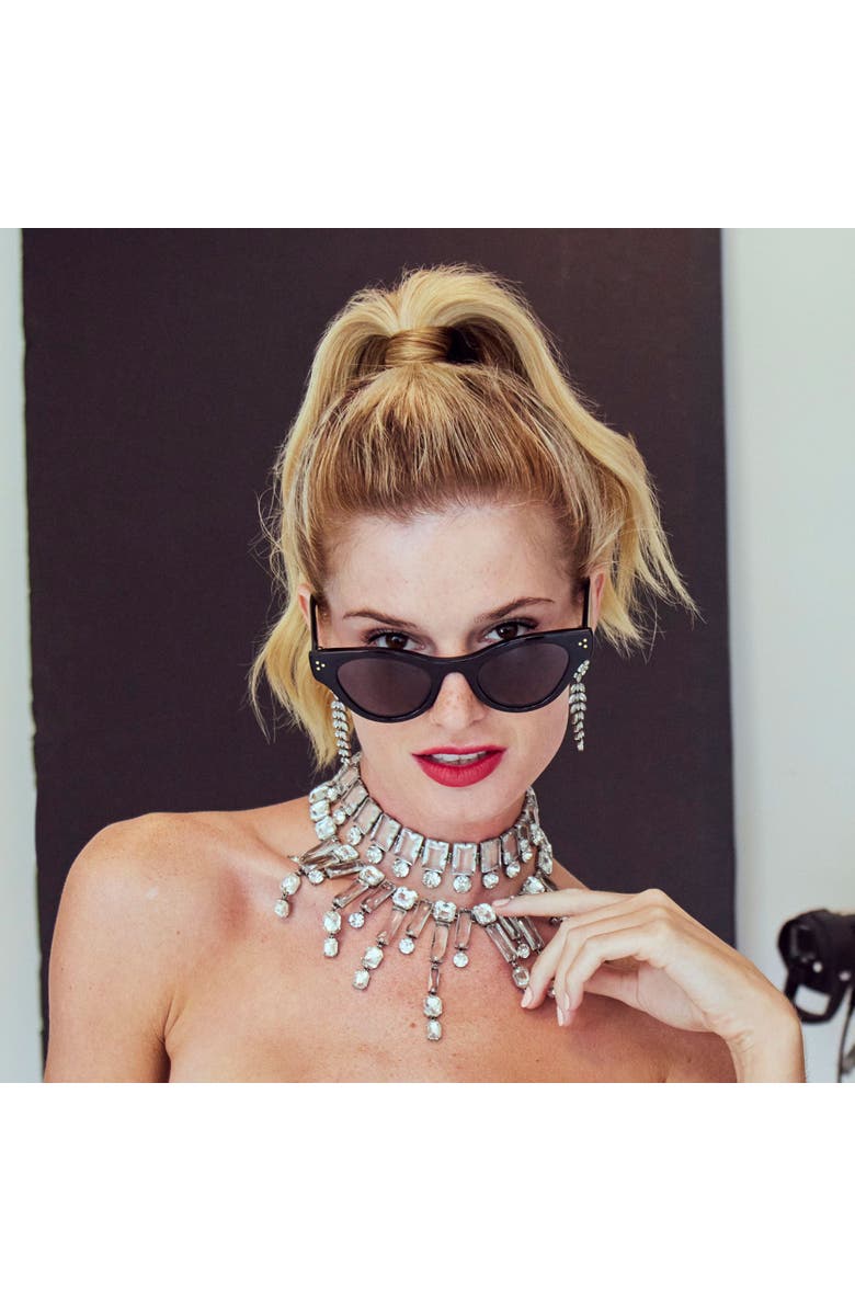 Lele Sadoughi X Marilyn Monroe Cat-Eye Sunglasses, Alternate, color, Jet 001