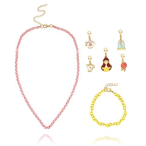 Princess Necklace, Bracelet, and Charms Set