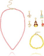 Disney Princess Necklace, Bracelet, and Charms Set