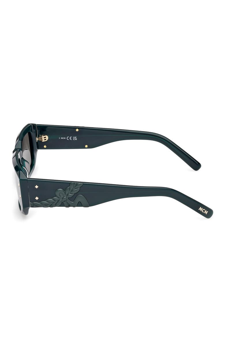 53mm Rectangular Sunglasses, Alternate, color, SHINY DARK GREEN / GREEN