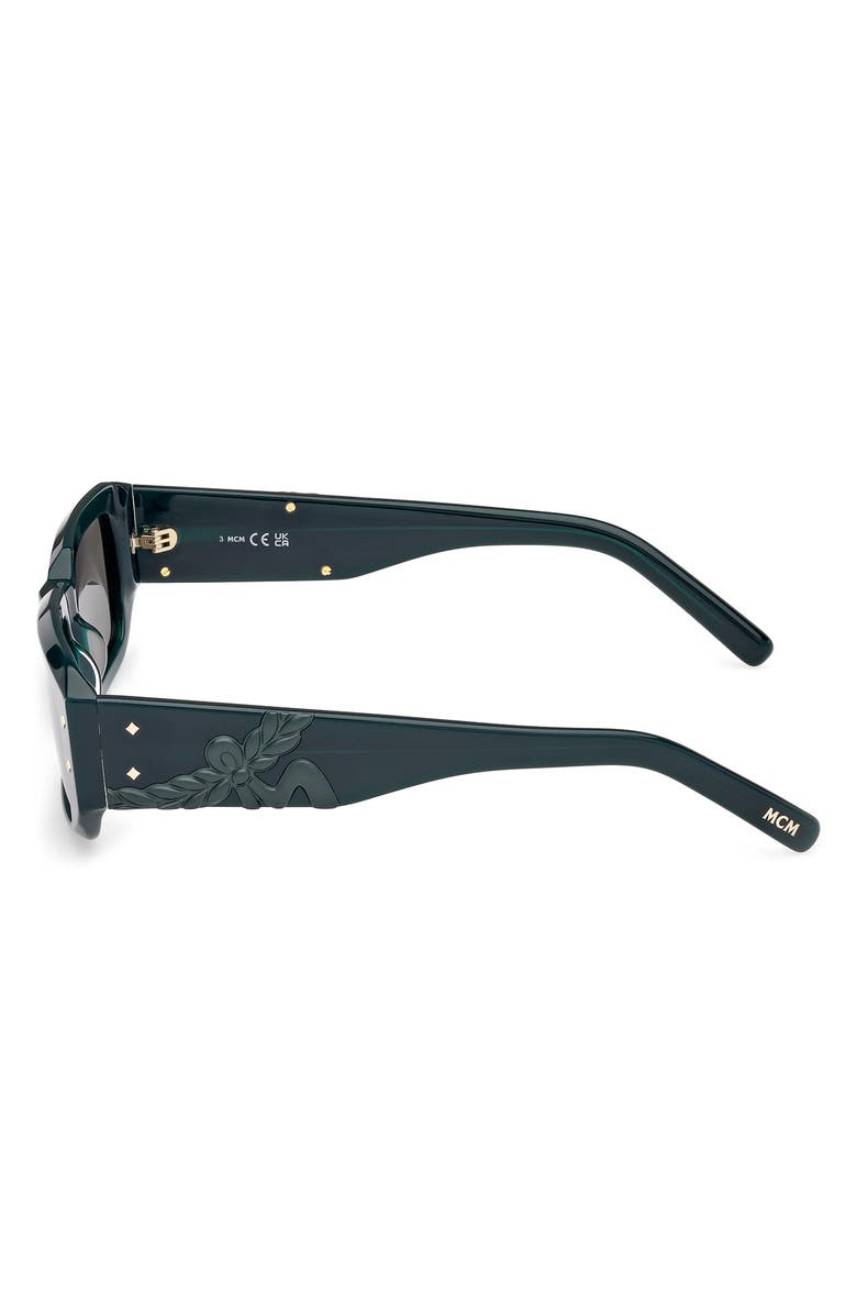 MCM 53mm Rectangular Sunglasses, Alternate, color, Shiny Dark Green / Green