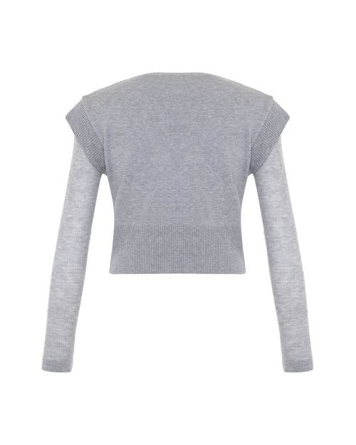 Theo The Label Echo Back Button Sleeveless Shirt In Gray