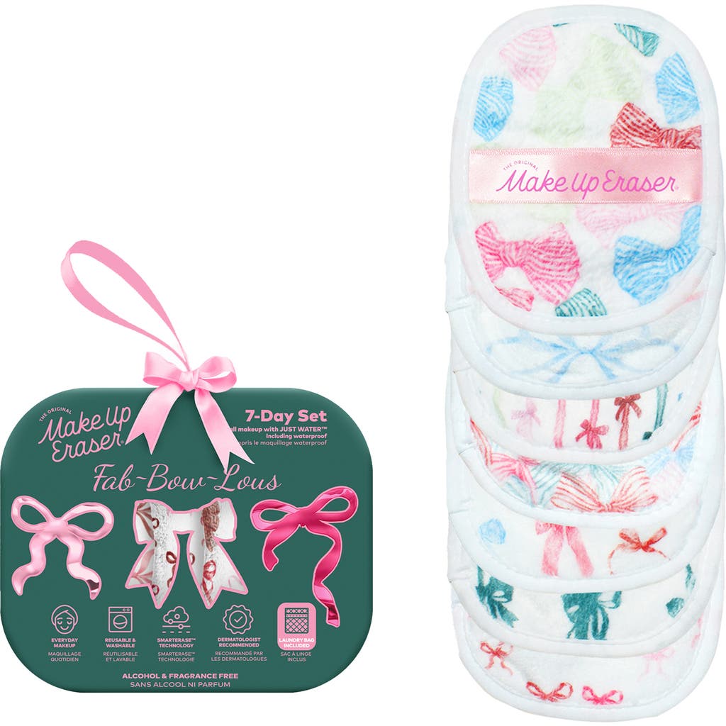 The Original Makeup Eraser Fab-bow-lous 7-day Reusable Makeup Eraser Set In Transparent