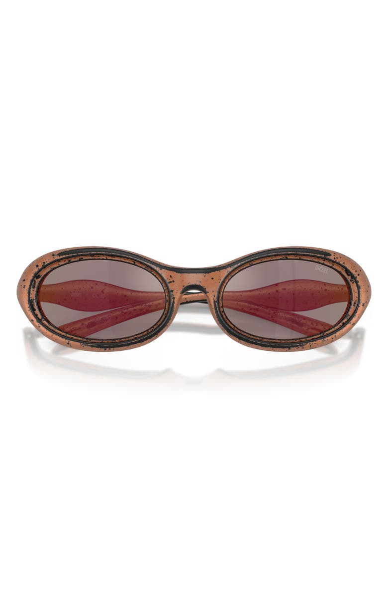 DIESEL<sup>®</sup> DL3011U 51mm Mirrored Oval Sunglasses, Alternate, color, Bronze Splatter Black / Rose