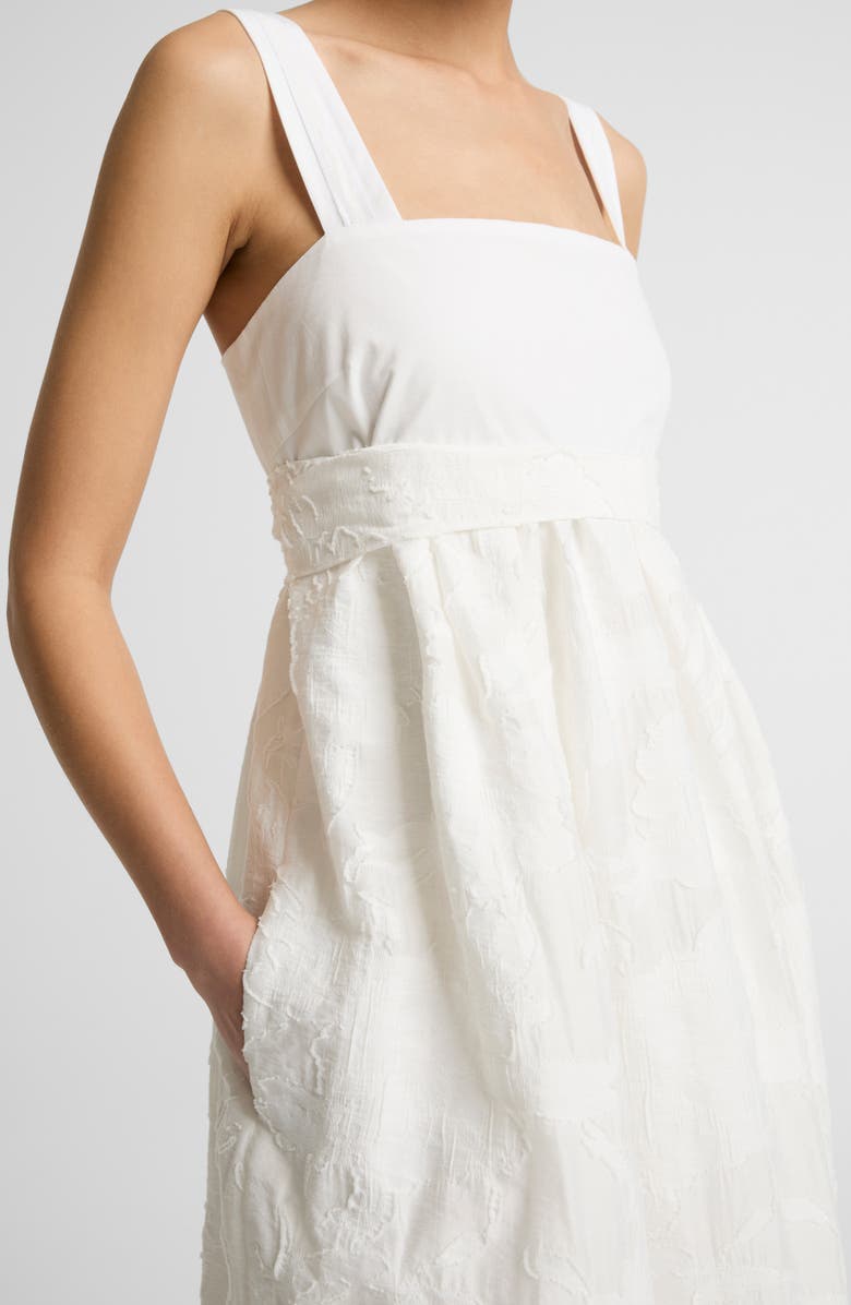 Vince Fil Coupé Jacquard Mixed Media Dress, Alternate, color, Off White