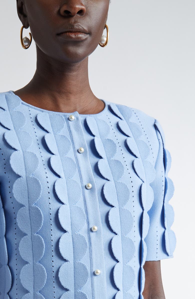 Oscar de la Renta 3D Circle Crop Cardigan, Alternate, color, 