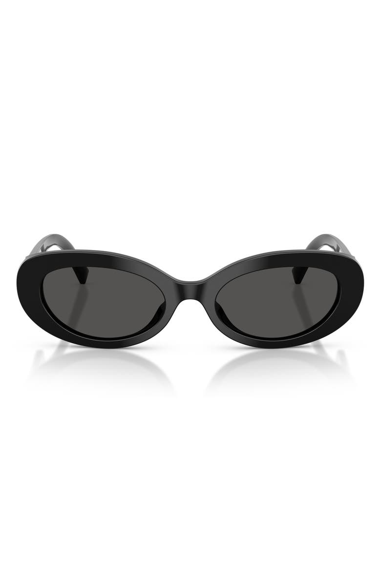 Dolce&Gabbana 53mm Oval Sunglasses, Main, color, Black / Dark Grey