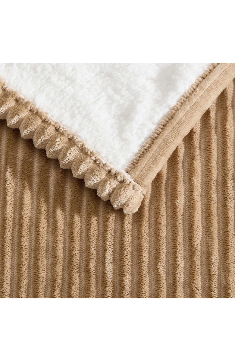 Eddie Bauer Mountain Valley Ribbed Plush Heated Blanket, Alternate, color, Medium / Dark Brown