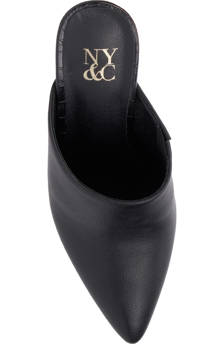 NEW YORK AND COMPANY Carlette Snake Embossed Heeled Mule, Alternate, color, Black Croc