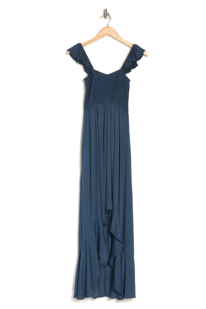 Maxi Ruffle Cover-Up Dress, Alternate, color, MIDNIGHT